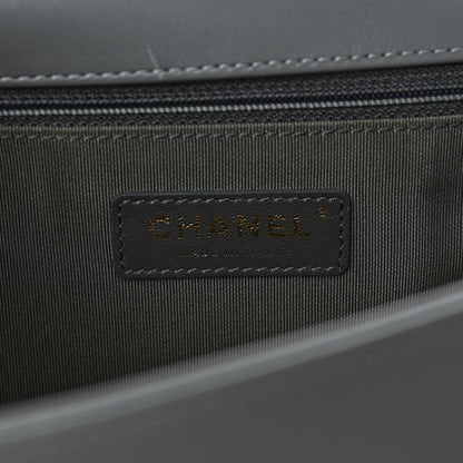 Chanel Lambskin Quilted New Medium Boy Flap Grey 6 of 9
