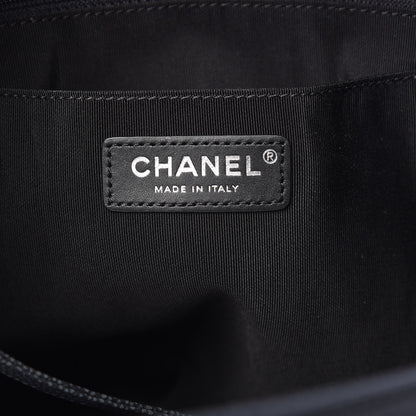 Chanel Grained Calfskin Quilted Medium CC Chain Bucket Drawstring Bag Grey 6 of 10