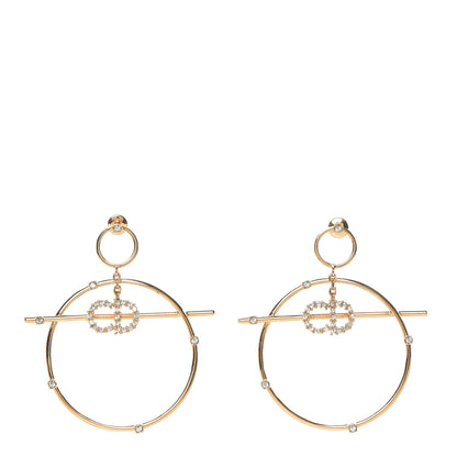 Christian Dior Crystal Hoop Earrings Gold 1 of 4