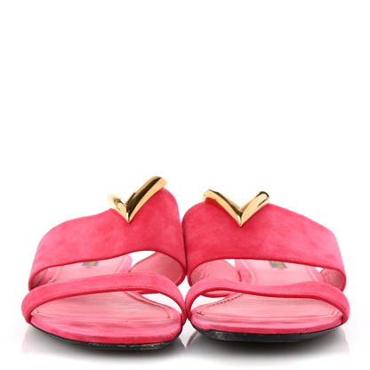 Louis Vuitton Suede Bayfront Flat Mules 40 Framboise 3 of 9