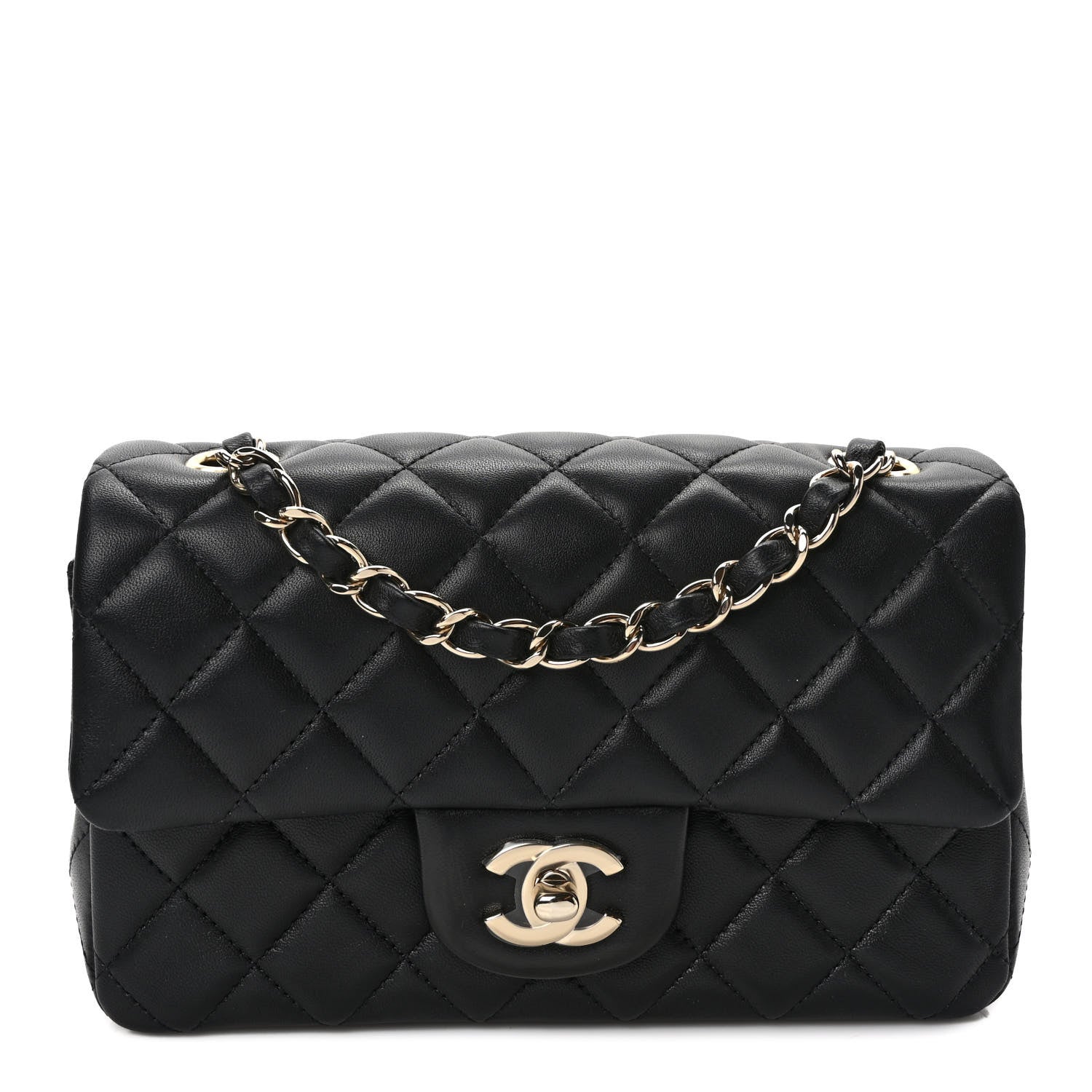 Chanel Lambskin Quilted Mini Rectangular Flap Black 1 of 11