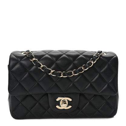 Chanel Lambskin Quilted Mini Rectangular Flap Black 1 of 11