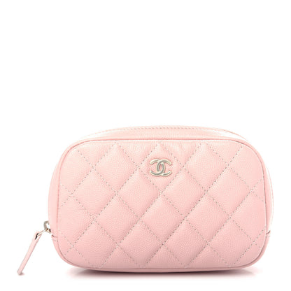 Chanel Caviar Quilted Small Curvy Pouch Cosmetic Case Light Pink 1 of 7