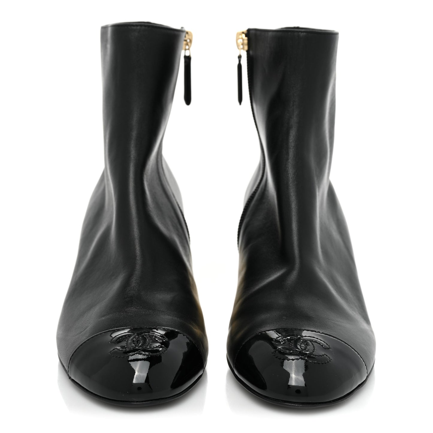 Mixed Fibers Lambskin Patent Calfskin Convertible High Boots 37 Black