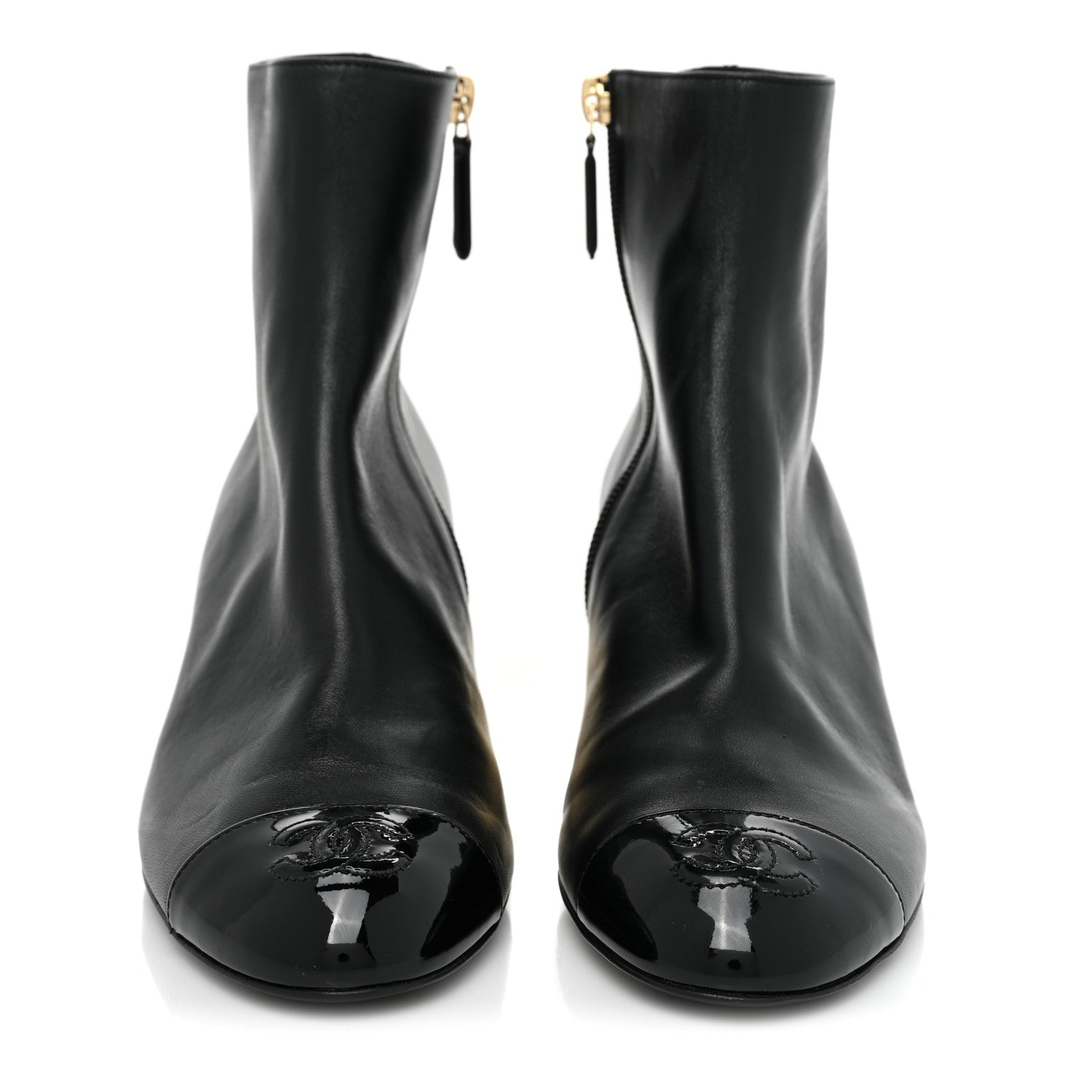 Chanel Mixed Fibers Lambskin Patent Calfskin Convertible High Boots 37 Black 3 of 16