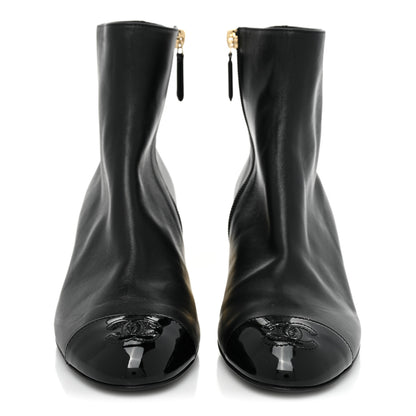 Chanel Mixed Fibers Lambskin Patent Calfskin Convertible High Boots 37 Black 3 of 16