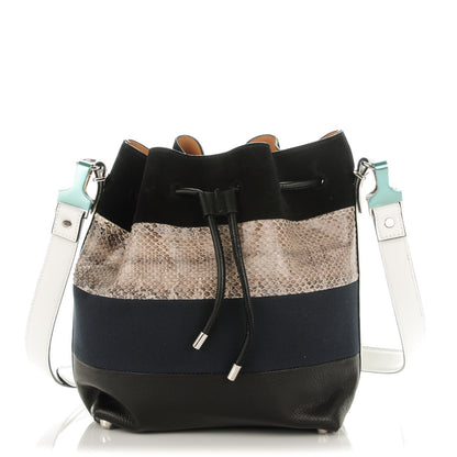 Proenza Schouler Smooth Leather Elaphe Snakeskin Patchwork Medium Bucket Bag Cadet 1 of 8