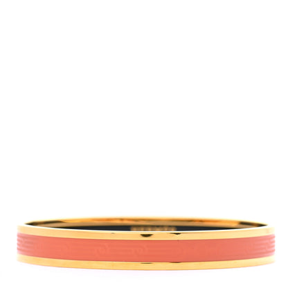 Hermes Enamel Printed Narrow Sellier Bracelet 65 Orange 1 of 5