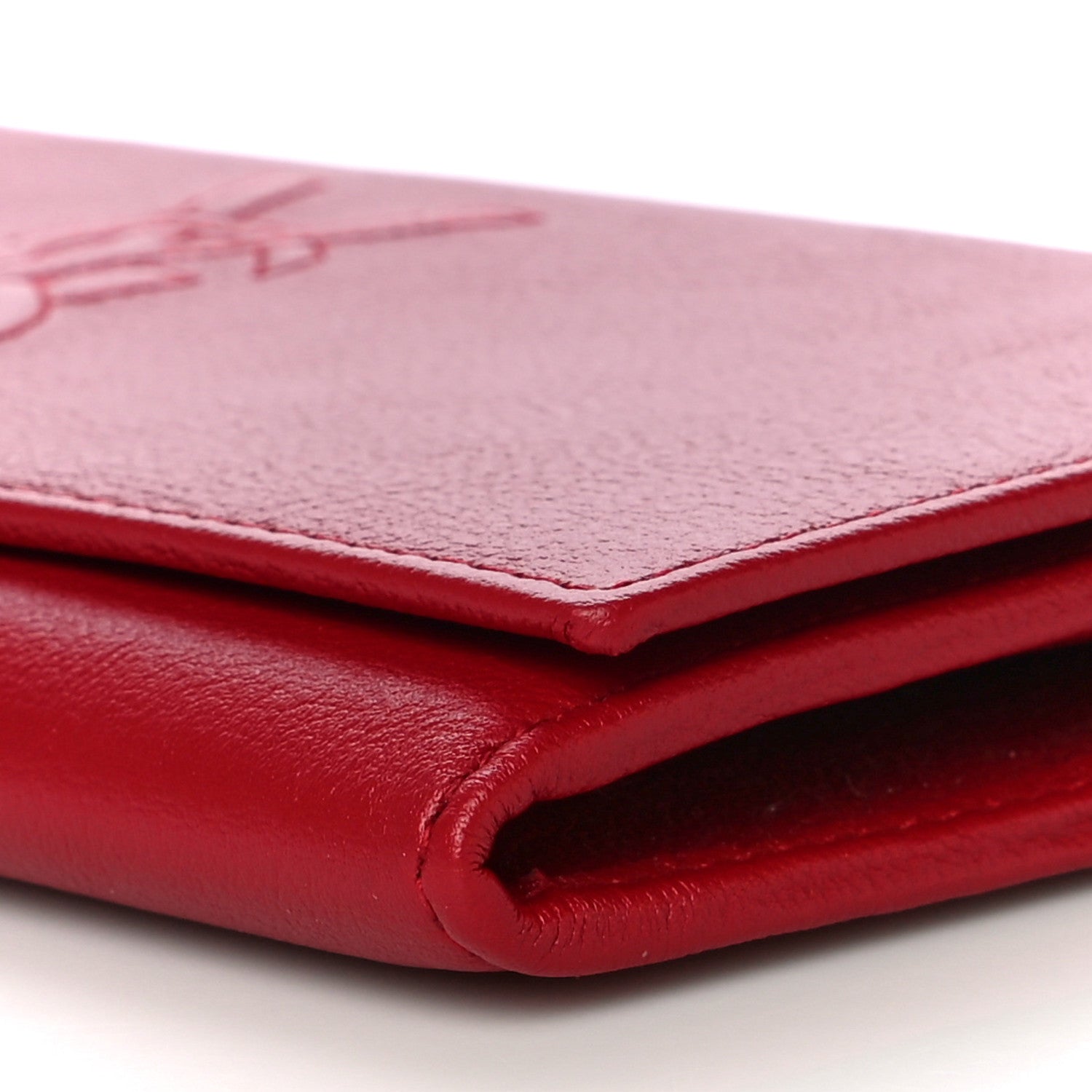 Saint Laurent Goatskin Belle De Jour Flap Wallet Rouge Orient 10 of 11
