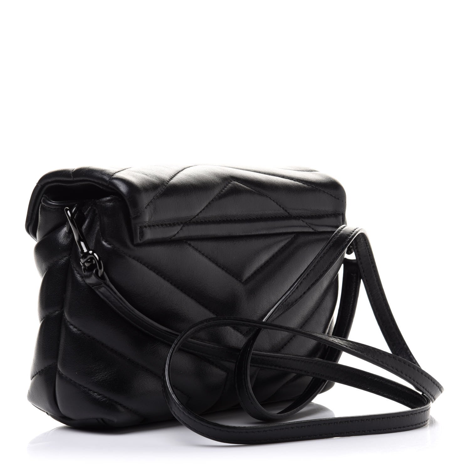 Saint Laurent Calfskin Y Quilted Monogram Toy Loulou Crossbody Bag Black 3 of 14