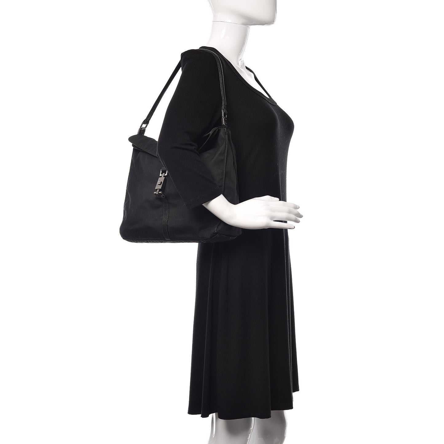 Nylon Shoulder Bag Black