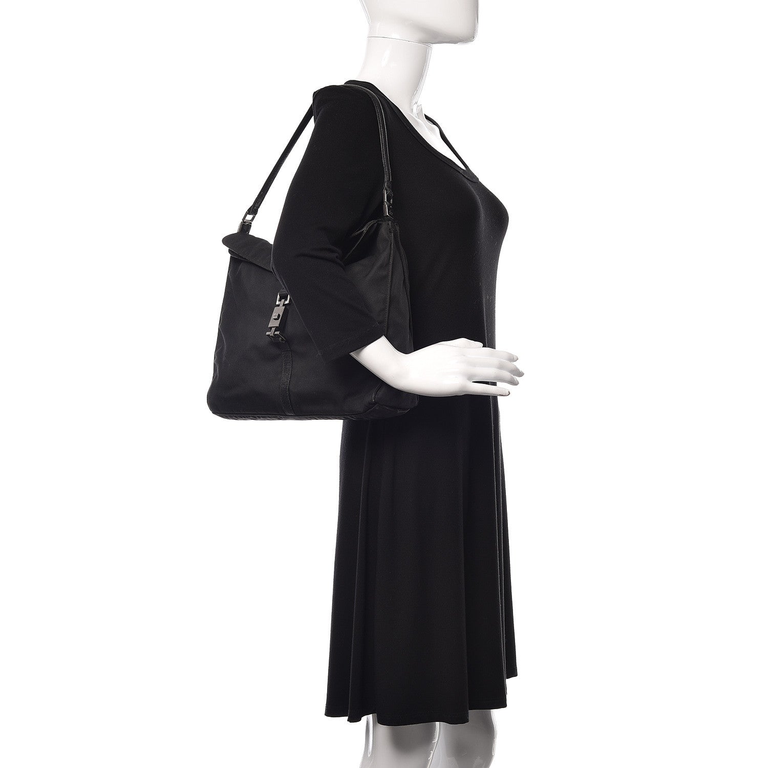 Gucci Nylon Shoulder Bag Black 2 of 21