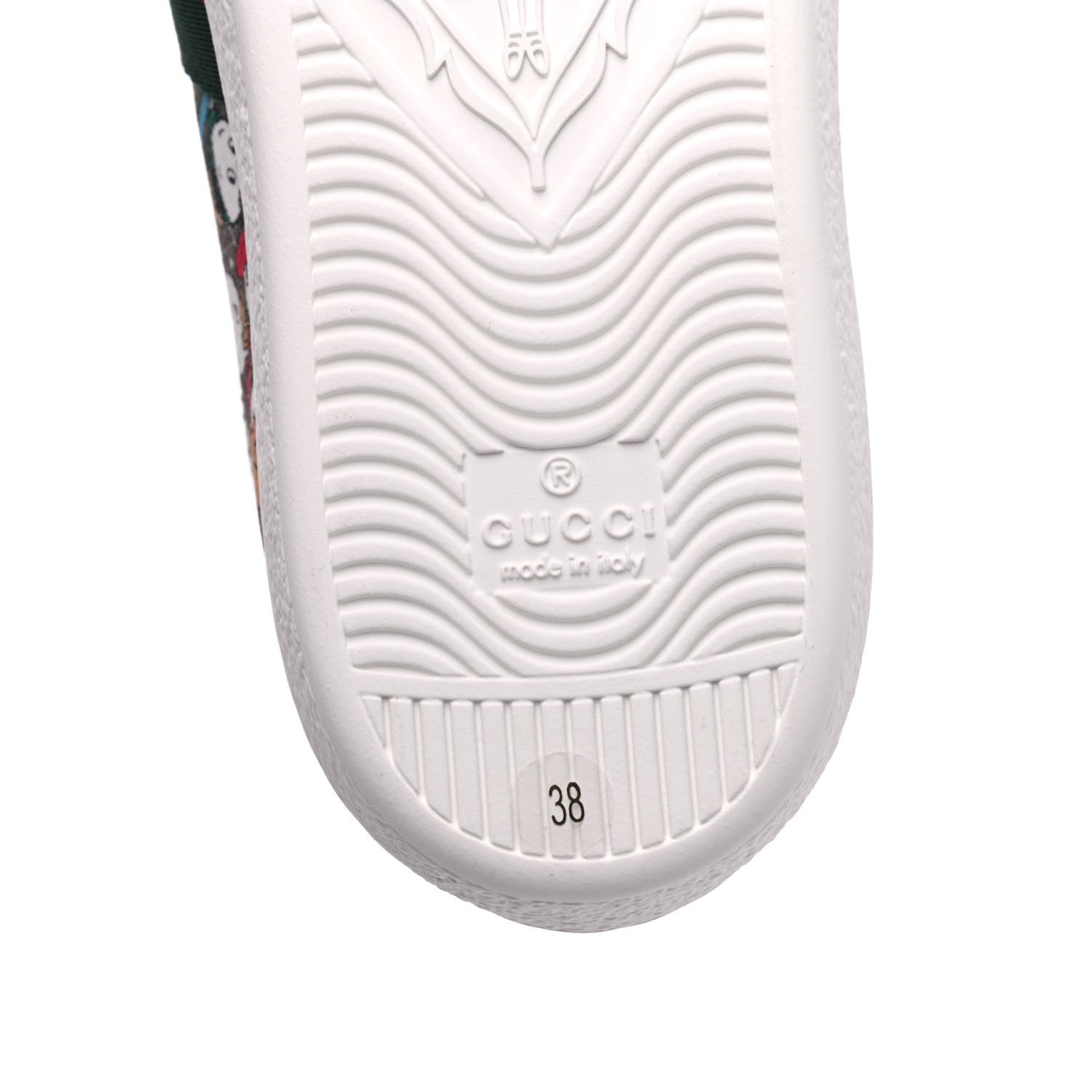 Gucci X DISNEY GG Supreme Monogram Web Donald Duck Womens Ace Sneakers 38 Beige New Acero Orange 7 of 10