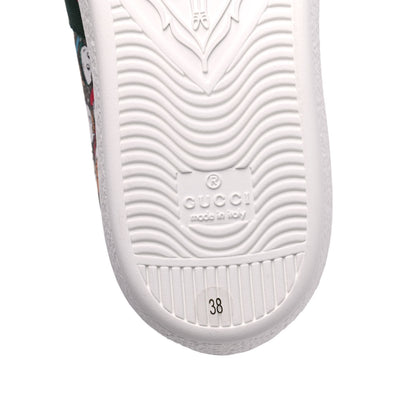 Gucci X DISNEY GG Supreme Monogram Web Donald Duck Womens Ace Sneakers 38 Beige New Acero Orange 7 of 10