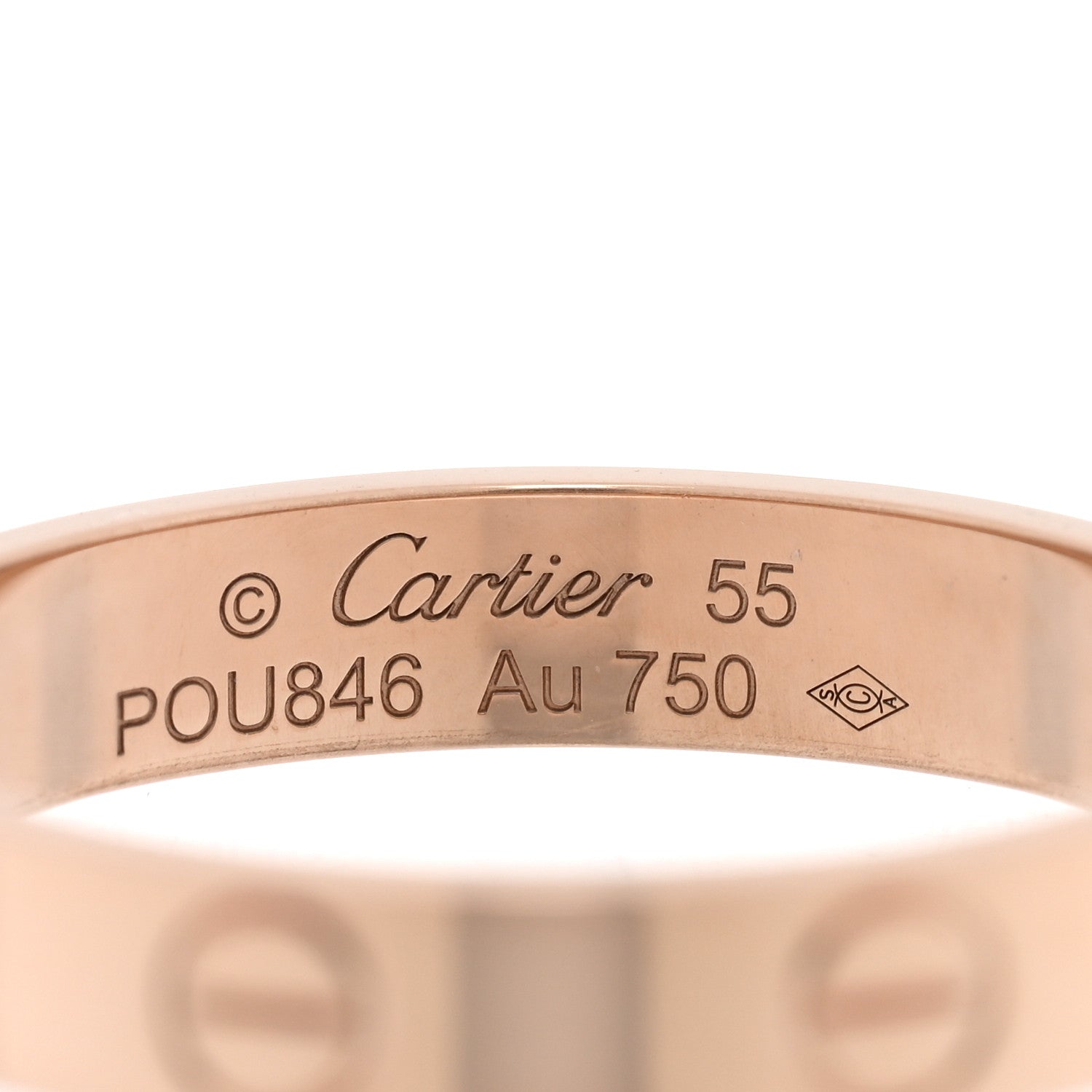 Cartier 18K Pink Gold 3.5mm LOVE Wedding Band Ring 55 7.25 4 of 5