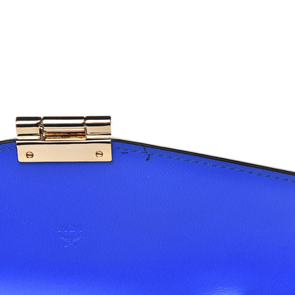 MCM Patent Two Tone Patricia Wallet On Chain Blue Neon Yellow 7 of 12