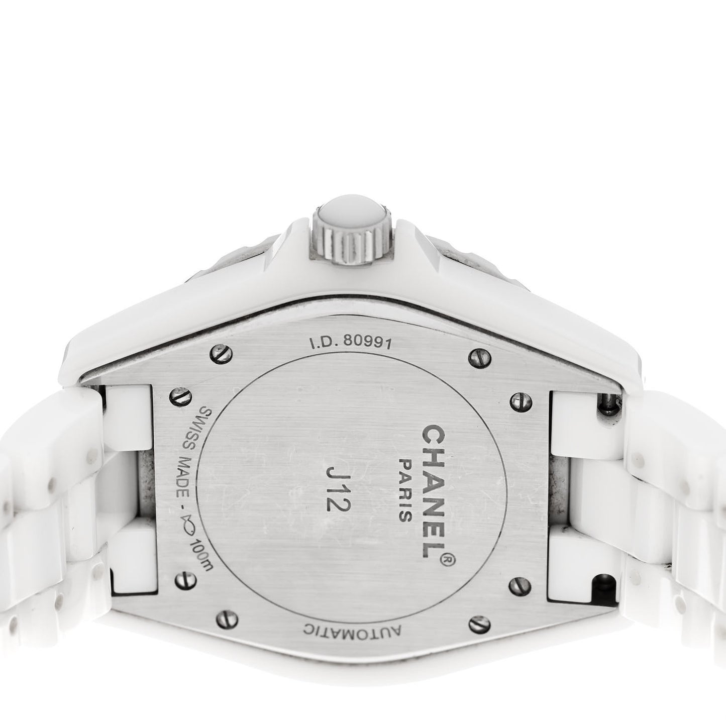 Stainless Steel Ceramic Diamond Pave Bezel 42mm J12 Automatic Watch White