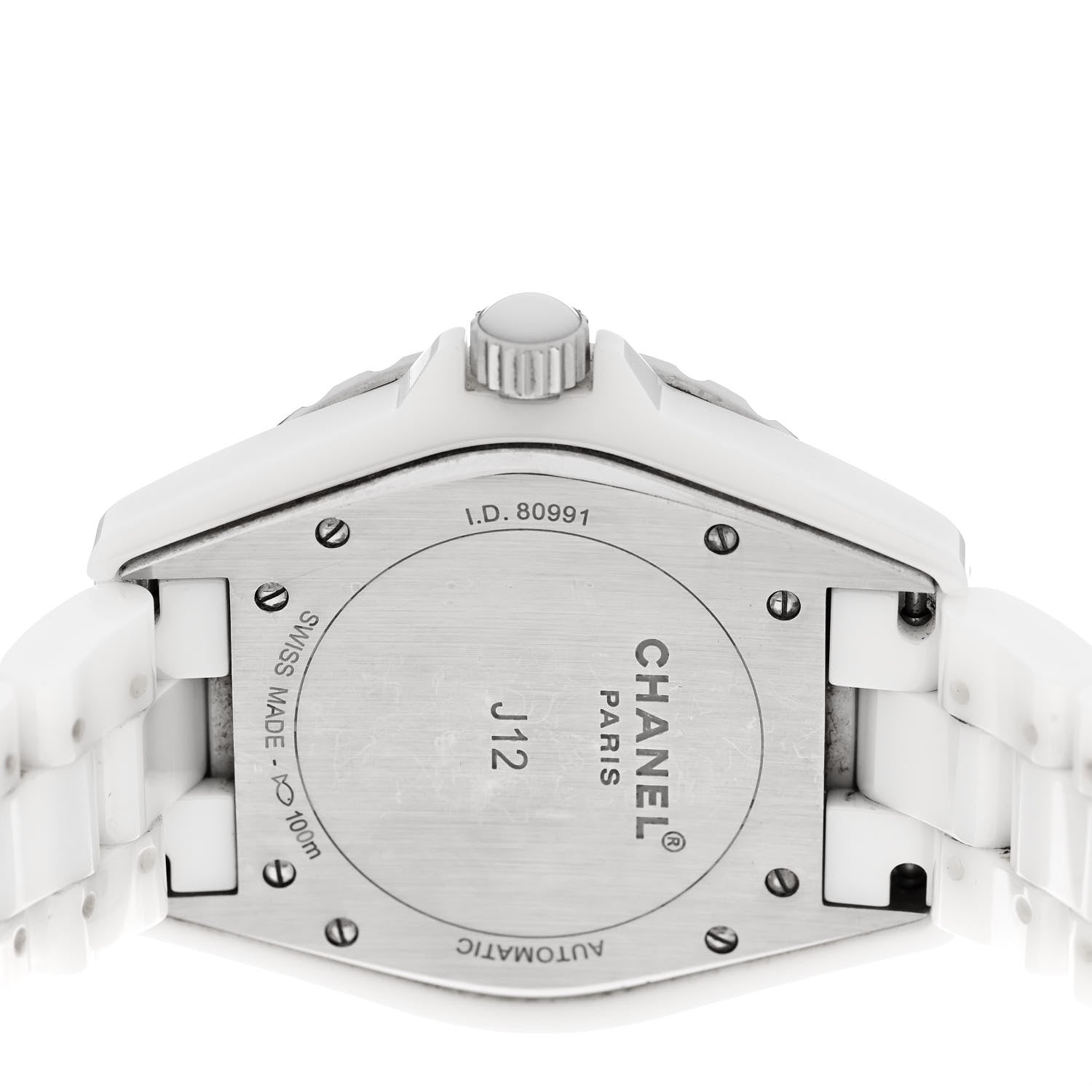 Chanel Stainless Steel Ceramic Diamond Pave Bezel 42mm J12 Automatic Watch White 4 of 5