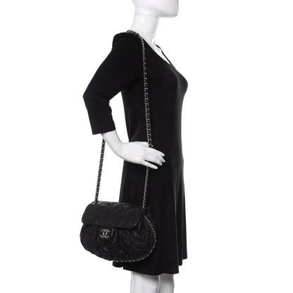 Chanel Washed Lambskin Quilted Mini Chain Around Flap Black 2 of 10