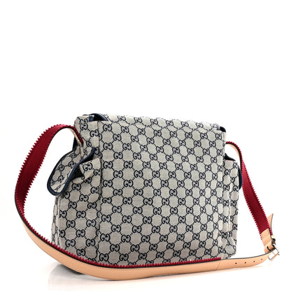 Gucci GG Monogram Diaper Bag Beige Blue 3 of 10