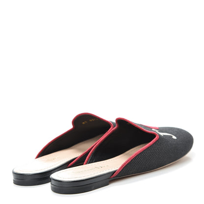 Christian Dior Embroidered Cotton Dioramour Mules 37.5 Black 4 of 16