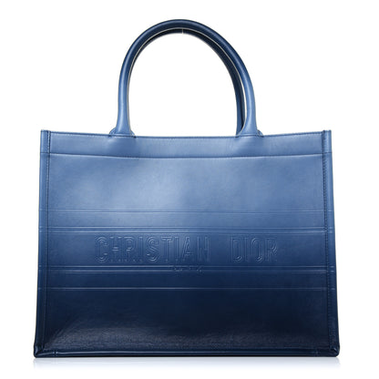 Christian Dior Gradient Smooth Calfskin Embossed Medium Book Tote Indigo Blue 2 of 23