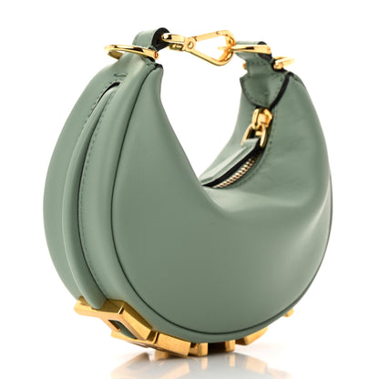 Fendi Vitello Grace New Matte Nano Fendigraphy Hobo Charm Menta 3 of 11