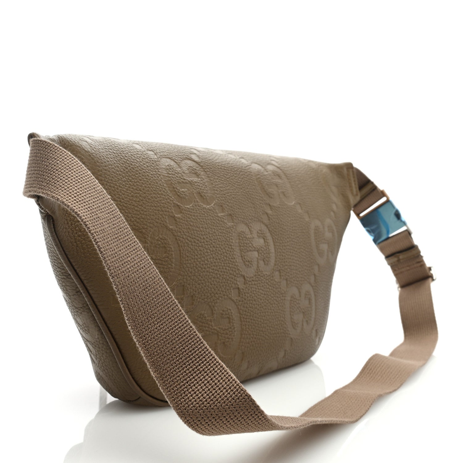 Gucci Piuma Calfskin Jumbo GG Embossed Pocket Belt Bag Good Taupe 3 of 8