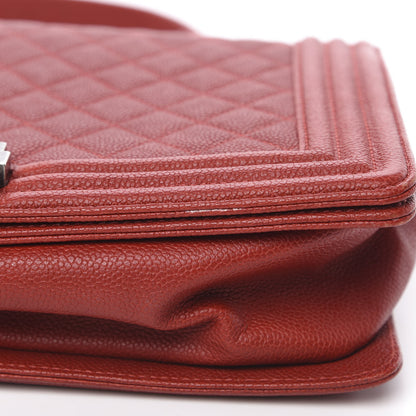 Chanel Caviar Quilted New Medium Boy Flap Dark Red 12 of 16