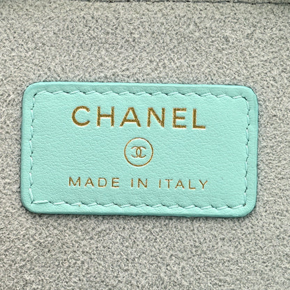 Chanel Caviar Quilted Jewelry Travel Case Blue 5 of 5