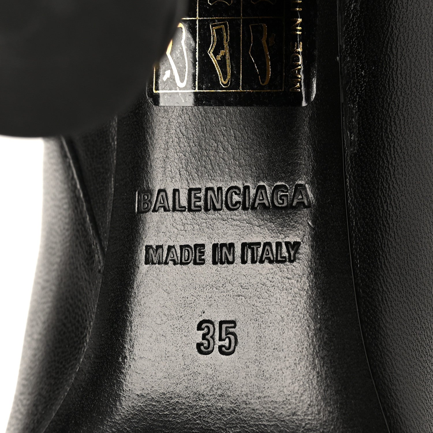 Balenciaga Shiny Sheepskin 20mm Oval Booties 35 Black 7 of 8