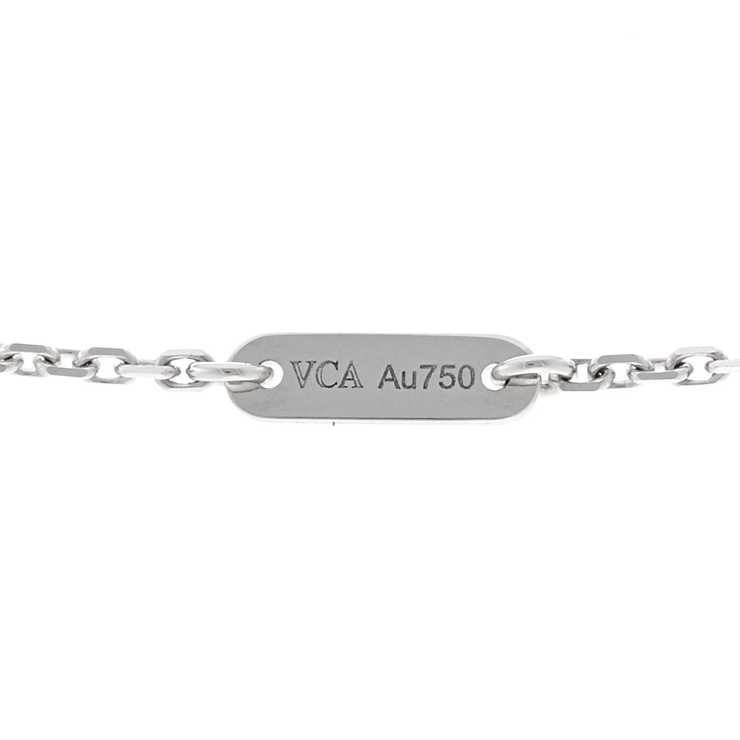 VAN CLEEF & ARPELS 18K White Gold Diamond Sweet Alhambra Pendant Necklace