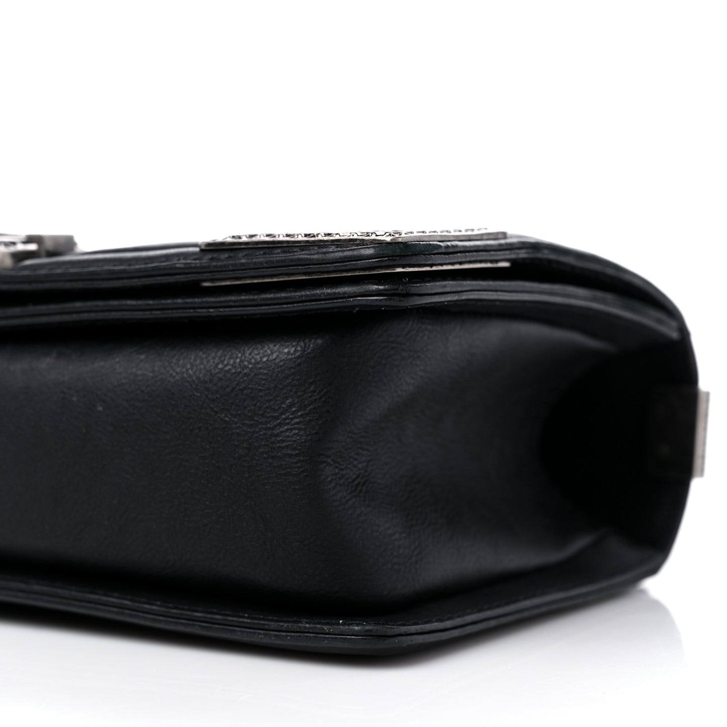 Calfskin Quilted Metal Embellished Paris Dallas Medium Boy Flap Black