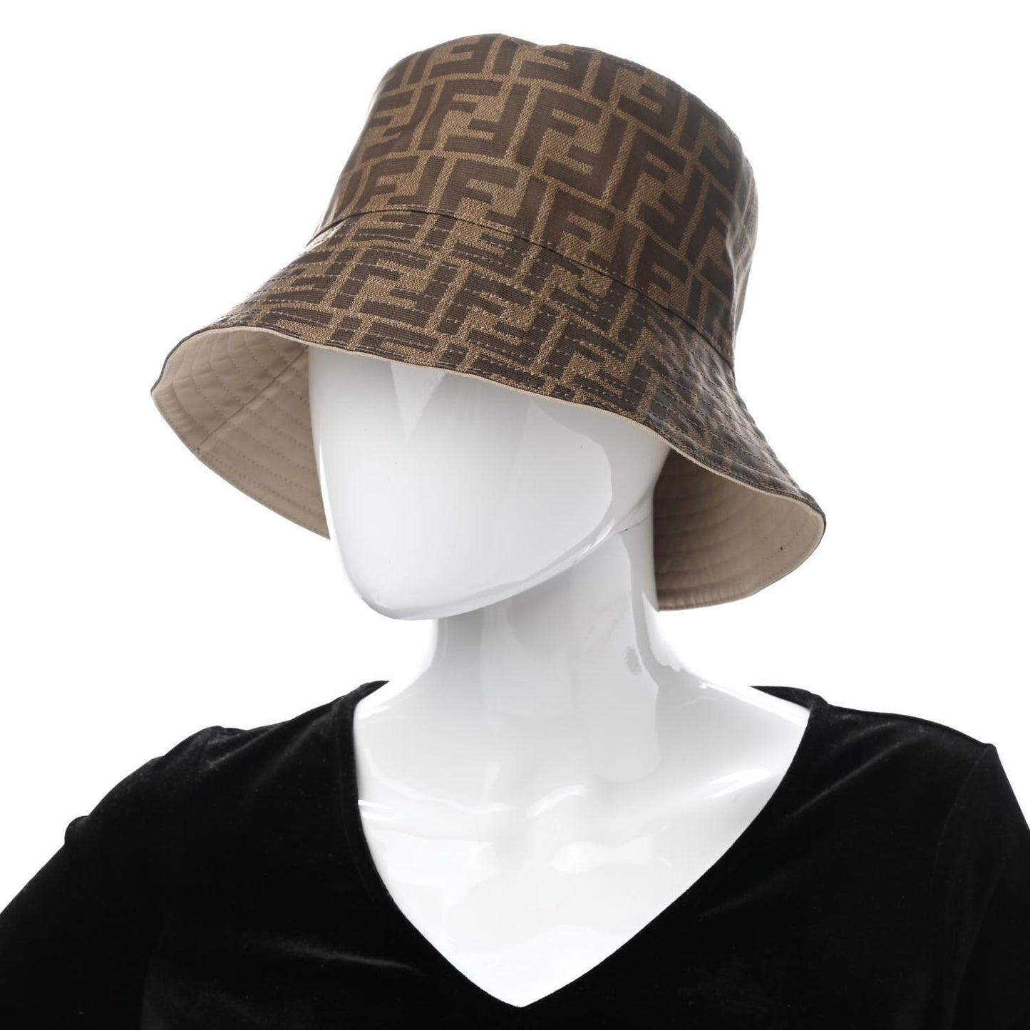 Technical Fabric FF Reversible Bucket Hat S Tobacco Beige