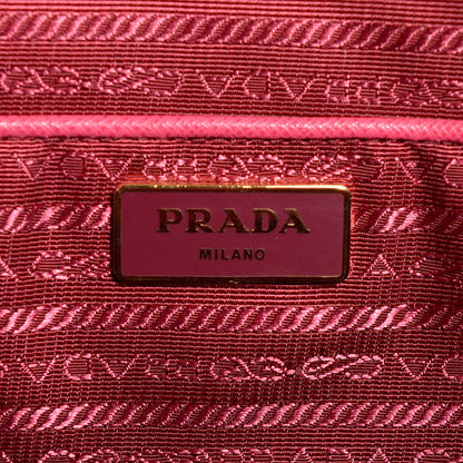 Prada Saffiano Lux Double Handle Shopping Tote Peonia 7 of 9