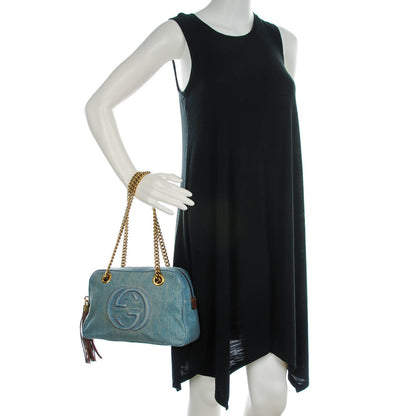 Gucci Denim Small Soho Bowler Blue 2 of 7