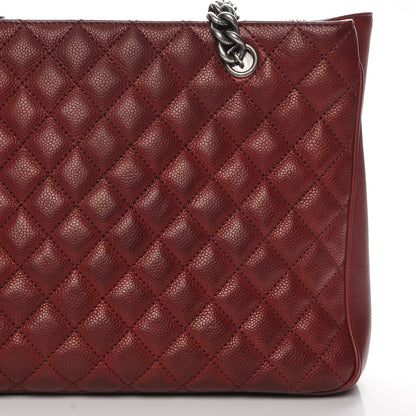 Chanel Caviar Quilted Medium Rock In Rome Tote Dark Red 9 of 9