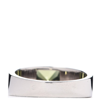 Cartier 18K White Gold Peridot 8mm Tank Ring 54 6.75 4 of 6