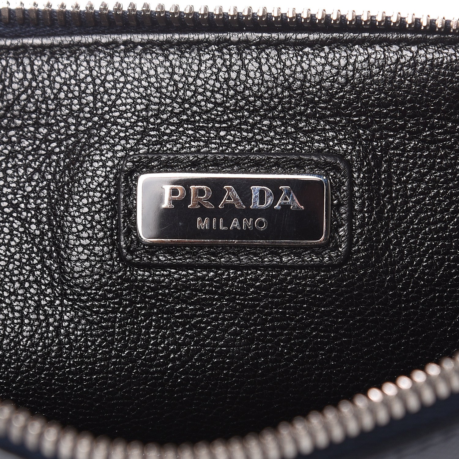 Prada Saffiano Logo Flat Pouch Baltico 6 of 7