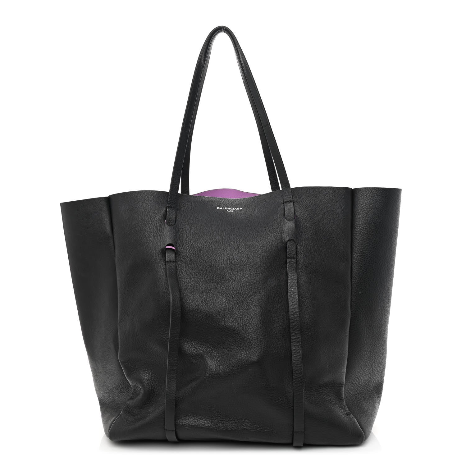 Balenciaga Veau Baltimore Double Sided Medium Everyday Tote Black Purple 3 of 16