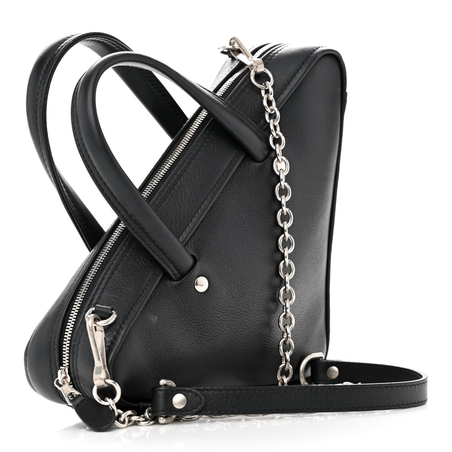 Calfskin XS Triangle Chain Duffle Black