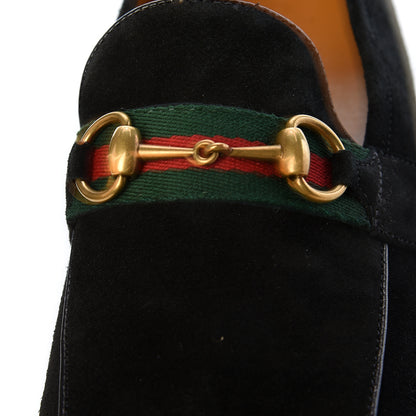 Gucci Suede Web Mens Horsebit Loafers 12 Black 11 of 11