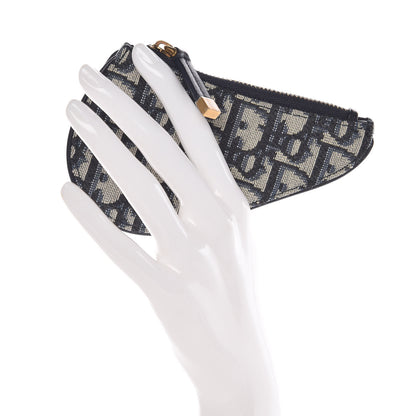 Christian Dior Oblique Saddle Coin Purse Blue 2 of 8