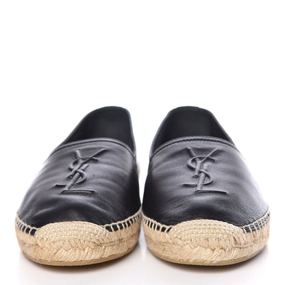 Saint Laurent Lambskin Monogram Espadrilles 37 Black 2 of 10