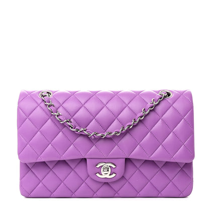 Chanel Lambskin Quilted Medium Double Flap Purple 1 of 12