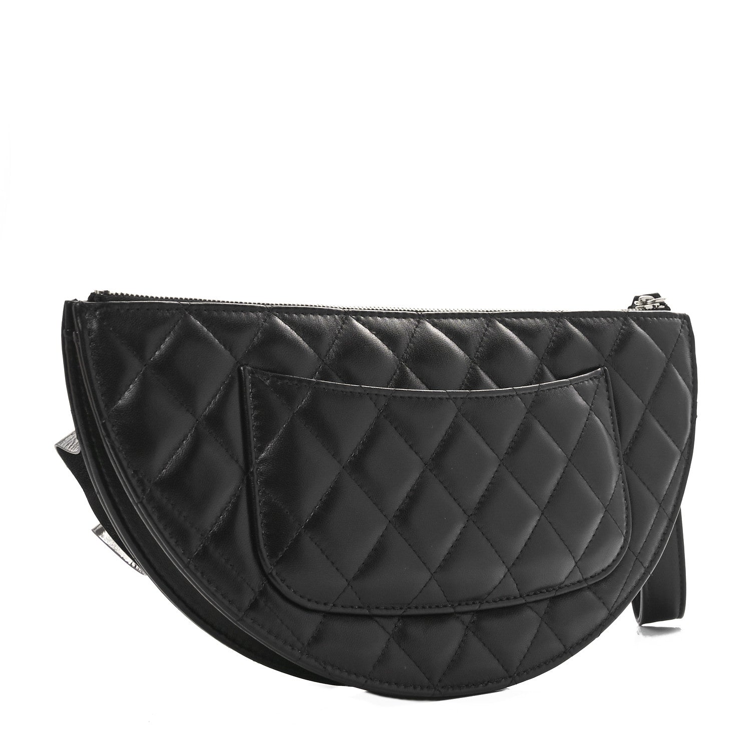 Chanel Metallic Lambskin Wave Clutch Black Silver 3 of 10