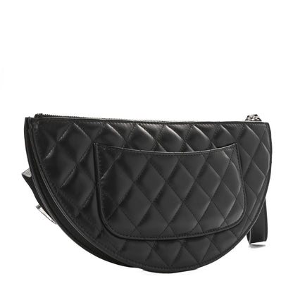 Chanel Metallic Lambskin Wave Clutch Black Silver 3 of 10