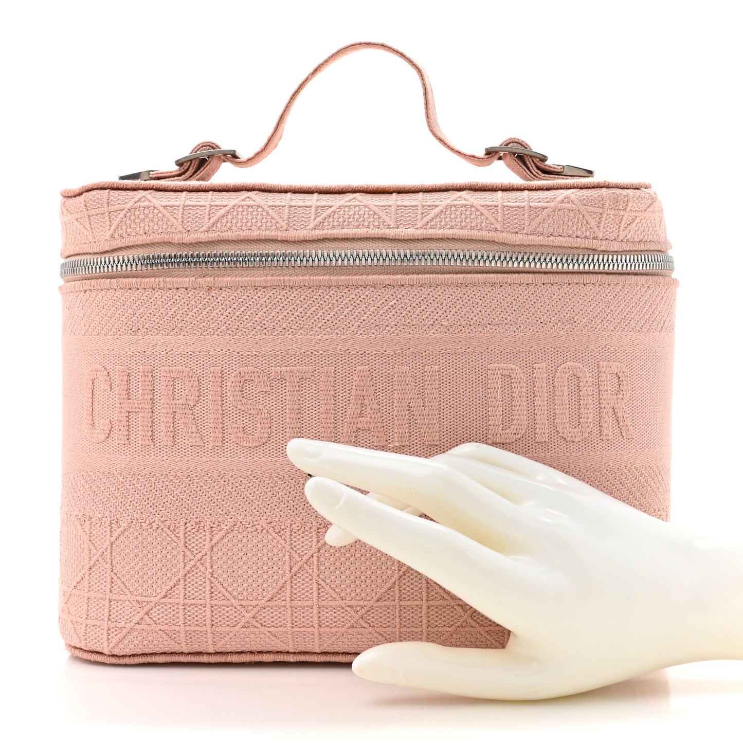 Canvas Embroidered Cannage Diortravel Vanity Case Bois de Rose
