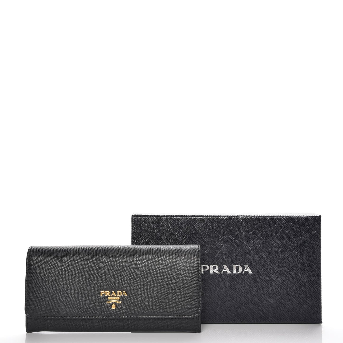 Saffiano Continental Flap Wallet Black Ibisco