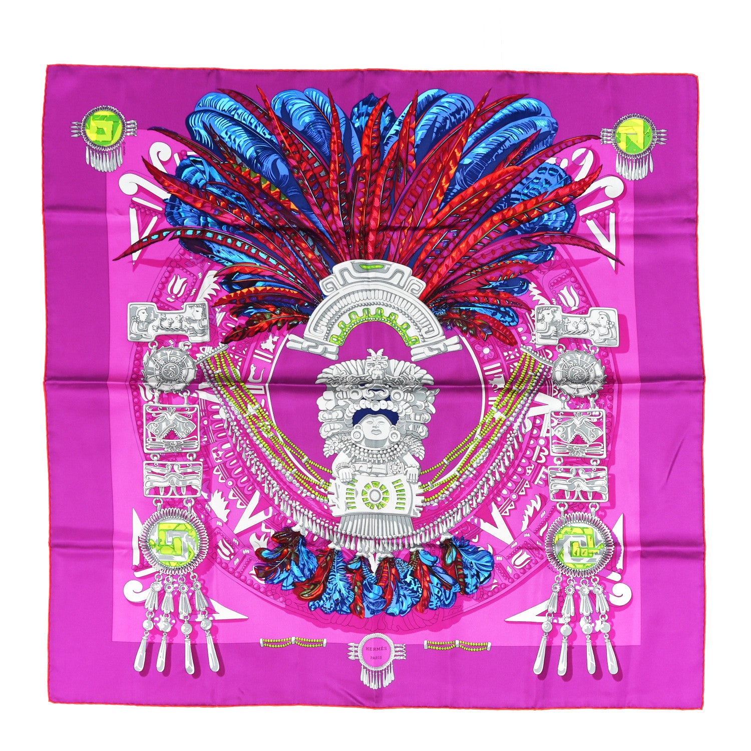 Hermes Silk Mexique Scarf 90 Fuchsia 1 of 5